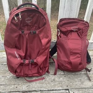 Osprey Women's Burgundy Travel Backpack Set